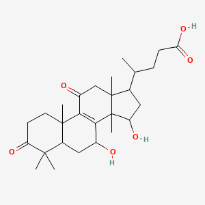 molecular formula C27H40O6 B12314043 Chol-8-en-24-oicacid,7,15-dihydroxy-4,4,14-trimethyl-3,11-dioxo-,(5alpha)- 