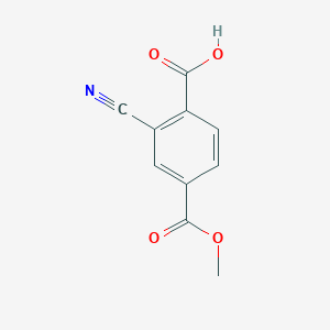 molecular formula C10H7NO4 B12314051 2-Cyano-4-(methoxycarbonyl)benzoic acid 