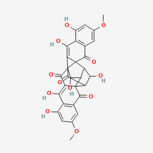 8,10,14,23,25,28-Hexahydroxy-6,21-dimethoxyoctacyclo[14.11.1.02,11.02,15.04,9.013,17.017,26.019,24]octacosa-4(9),5,7,10,19(24),20,22,25-octaene-3,12,18,27-tetrone