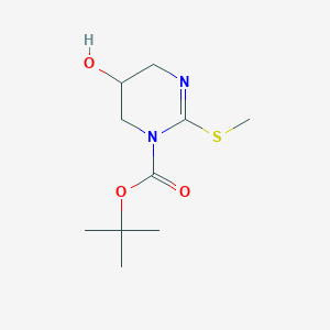 molecular formula C10H18N2O3S B12314167 Tert-butyl 5-hydroxy-2-(methylsulfanyl)-1,4,5,6-tetrahydropyrimidine-1-carboxylate 