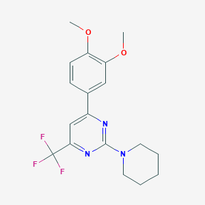 4-(3,4-Dimethoxyphenyl)-2-(1-piperidinyl)-6-(trifluoromethyl)pyrimidine