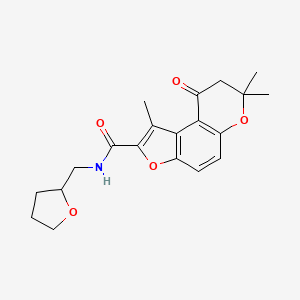1,7,7-trimethyl-9-oxo-N-(2-oxolanylmethyl)-8H-furo[3,2-f][1]benzopyran-2-carboxamide
