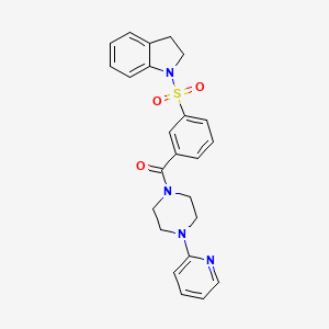 [3-(2,3-Dihydroindol-1-ylsulfonyl)phenyl]-[4-(2-pyridinyl)-1-piperazinyl]methanone