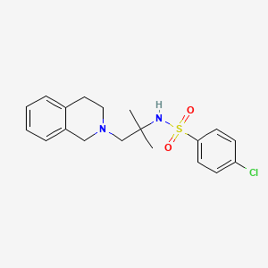 4-chloro-N-[1-(3,4-dihydro-1H-isoquinolin-2-yl)-2-methylpropan-2-yl]benzenesulfonamide