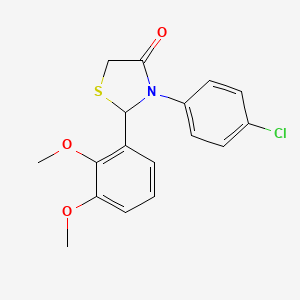 molecular formula C17H16ClNO3S B1231445 3-(4-Chlorophenyl)-2-(2,3-dimethoxyphenyl)-4-thiazolidinone 