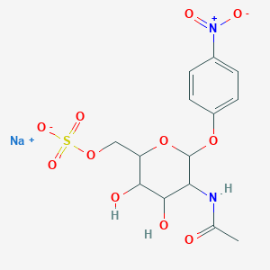 molecular formula C14H17N2NaO11S B12314485 b-D-Glucopyranoside, 4-nitrophenyl 2-(acetylamino)-2-deoxy-,6-(hydrogen sulfate), monosodium salt 