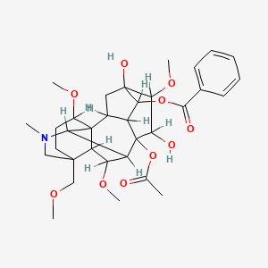 [8-Acetyloxy-5,7-dihydroxy-6,16,18-trimethoxy-13-(methoxymethyl)-11-methyl-11-azahexacyclo[7.7.2.12,5.01,10.03,8.013,17]nonadecan-4-yl] benzoate
