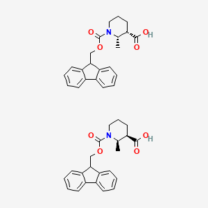 molecular formula C44H46N2O8 B12314545 rac-(2R,3R)-1-{[(9H-fluoren-9-yl)methoxy]carbonyl}-2-methylpiperidine-3-carboxylic acid, cis 