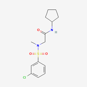 molecular formula C14H19ClN2O3S B1231456 N-cyclopentyl-2-(N-methyl-3-chlorobenzenesulfonamido)acetamide 