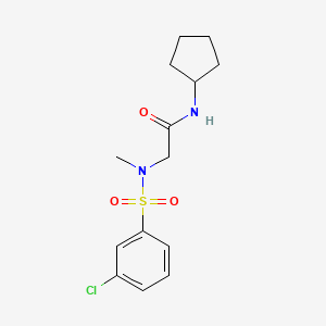 molecular formula C14H19ClN2O3S B1231456 N-cyclopentyl-2-(N-methyl3-chlorobenzenesulfonamido)acetamide 