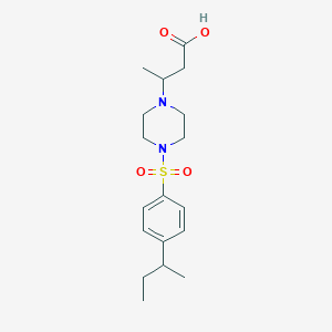 3-[4-(4-Butan-2-ylphenyl)sulfonyl-1-piperazinyl]butanoic acid
