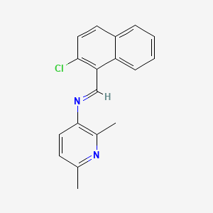 molecular formula C18H15ClN2 B1231461 N-((2-Chloro-1-naphthalenyl)methylene)-2,6-dimethyl-3-pyridinamine CAS No. 38641-70-2