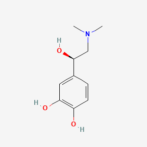 molecular formula C10H15NO3 B1231463 4-[(1R)-2-(dimethylamino)-1-hydroxyethyl]benzene-1,2-diol 