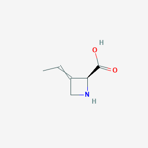 molecular formula C6H9NO2 B1231466 (2S)-3-ethylideneazetidine-2-carboxylic acid 