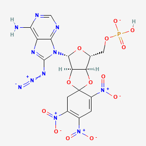 8-Azido-2',3'-O-(2,4,6-trinitro-2,4-cyclohexadien-1-ylidene)-5'-adenylic acid ion(1-)