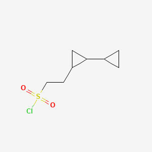 molecular formula C8H13ClO2S B12314709 rac-2-[(1R,2R)-2-cyclopropylcyclopropyl]ethane-1-sulfonyl chloride, trans 
