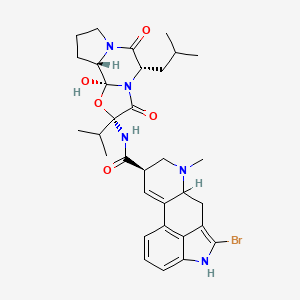 molecular formula C32H40BrN5O5 B1231472 (9R)-5-bromo-N-[(1S,2S,4R,7S)-2-hydroxy-7-(2-methylpropyl)-5,8-dioxo-4-propan-2-yl-3-oxa-6,9-diazatricyclo[7.3.0.02,6]dodecan-4-yl]-7-methyl-6,6a,8,9-tetrahydro-4H-indolo[4,3-fg]quinoline-9-carboxamide 