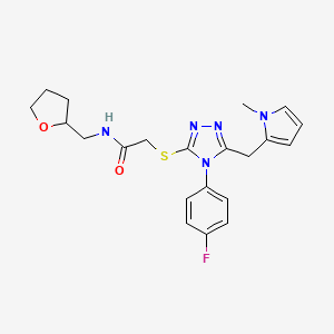 2-[[4-(4-fluorophenyl)-5-[(1-methyl-2-pyrrolyl)methyl]-1,2,4-triazol-3-yl]thio]-N-(2-oxolanylmethyl)acetamide