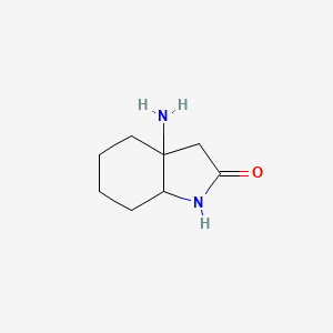molecular formula C8H14N2O B12314836 rac-(3aR,7aS)-3a-amino-octahydro-1H-indol-2-one, cis 