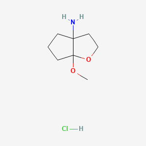 molecular formula C8H16ClNO2 B12314988 rac-(3aR,6aS)-6a-methoxy-hexahydro-2H-cyclopenta[b]furan-3a-amine hydrochloride, cis 