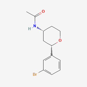 molecular formula C13H16BrNO2 B12315012 rac-N-((2R,4S)-2-(3-bromophenyl)tetrahydro-2H-pyran-4-yl)acetamide 