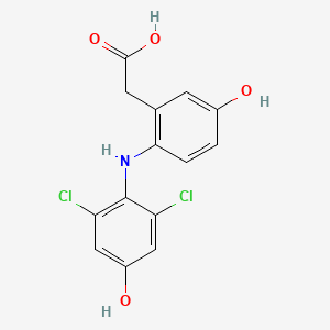molecular formula C14H11Cl2NO4 B1231519 4',5-Dihydroxydiclofenac CAS No. 69002-86-4