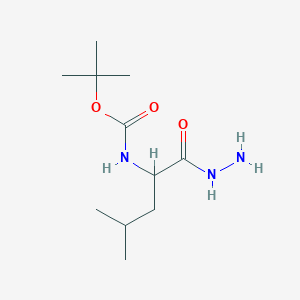 molecular formula C11H23N3O3 B12315202 Tert-butyl N-[1-(hydrazinecarbonyl)-3-methylbutyl]carbamate 