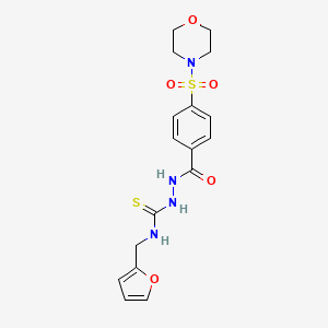 molecular formula C17H20N4O5S2 B1231521 1-(2-Furanylmethyl)-3-[[[4-(4-morpholinylsulfonyl)phenyl]-oxomethyl]amino]thiourea 