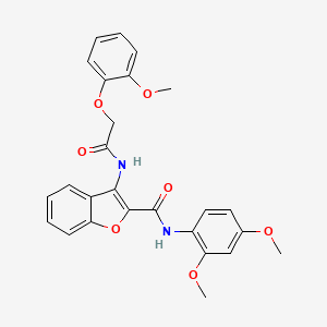 molecular formula C26H24N2O7 B1231522 N-(2,4-dimethoxyphenyl)-3-[[2-(2-methoxyphenoxy)-1-oxoethyl]amino]-2-benzofurancarboxamide 