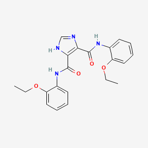 molecular formula C21H22N4O4 B1231524 N4,N5-Bis(2-ethoxyphenyl)-1H-imidazole-4,5-dicarboxamide 