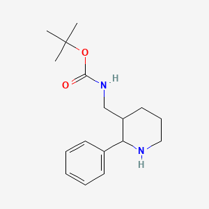 molecular formula C17H26N2O2 B12315263 tert-butyl N-[(2-phenylpiperidin-3-yl)methyl]carbamate 