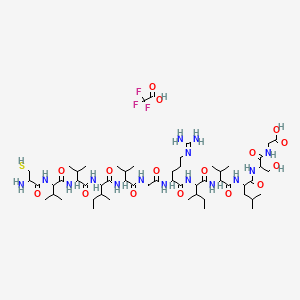 molecular formula C56H100F3N15O16S B12315269 H-DL-Cys-DL-Val-DL-Val-DL-xiIle-DL-Val-Gly-DL-Arg-DL-xiIle-DL-Val-DL-Leu-DL-Ser-Gly-OH.TFA 