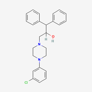 molecular formula C25H27ClN2O B1231536 3-[4-(3-氯苯基)哌嗪-1-基]-1,1-二苯基丙烷-2-醇 CAS No. 734517-40-9