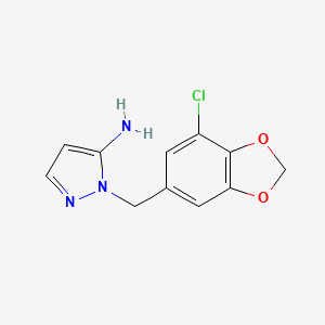 molecular formula C11H10ClN3O2 B12315362 1-[(7-chloro-2H-1,3-benzodioxol-5-yl)methyl]-1H-pyrazol-5-amine 