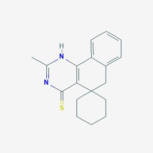 molecular formula C18H20N2S B1231539 2-Methyl-4-spiro[1,6-dihydrobenzo[h]quinazoline-5,1'-cyclohexane]thione 