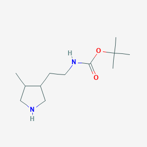 molecular formula C12H24N2O2 B12315910 tert-butyl N-[2-(4-methylpyrrolidin-3-yl)ethyl]carbamate 