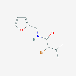 molecular formula C10H14BrNO2 B12316016 2-bromo-N-(furan-2-ylmethyl)-3-methylbutanamide 