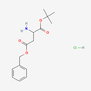 molecular formula C15H22ClNO4 B12316034 4-Benzyl 1-tert-butyl 2-aminobutanedioate hydrochloride 