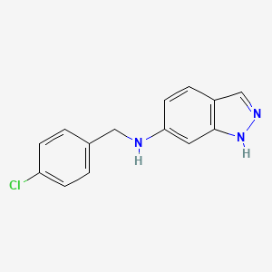 molecular formula C14H12ClN3 B12316042 N-[(4-chlorophenyl)methyl]-1H-indazol-6-amine 