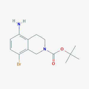 molecular formula C14H19BrN2O2 B12316118 tert-Butyl 5-amino-8-bromo-1,2,3,4-tetrahydroisoquinoline-2-carboxylate 