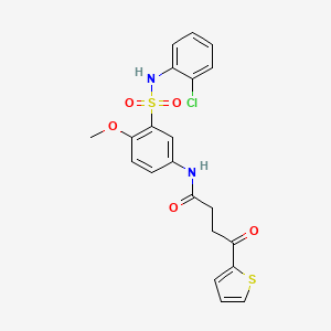 molecular formula C21H19ClN2O5S2 B1231627 N-[3-[(2-chlorophenyl)sulfamoyl]-4-methoxyphenyl]-4-oxo-4-thiophen-2-ylbutanamide 