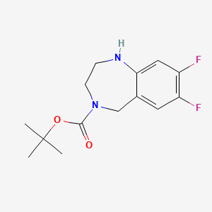 molecular formula C14H18F2N2O2 B12316361 tert-butyl 7,8-difluoro-2,3,4,5-tetrahydro-1H-1,4-benzodiazepine-4-carboxylate 