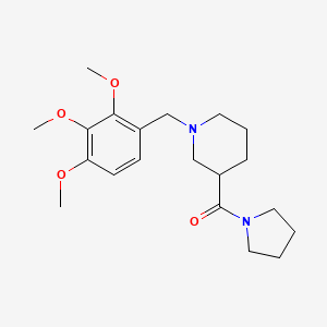molecular formula C20H30N2O4 B1231641 1-Pyrrolidinyl-[1-[(2,3,4-trimethoxyphenyl)methyl]-3-piperidinyl]methanone 