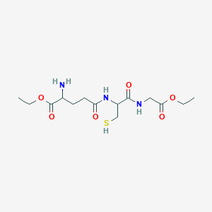 molecular formula C14H25N3O6S B12316451 Ethyl 2-amino-5-[[1-[(2-ethoxy-2-oxoethyl)amino]-1-oxo-3-sulfanylpropan-2-yl]amino]-5-oxopentanoate 