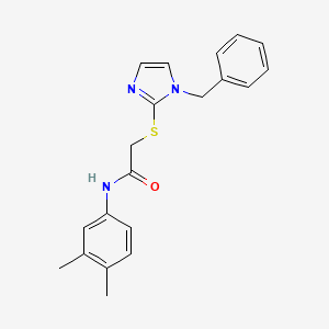 N-(3,4-dimethylphenyl)-2-[[1-(phenylmethyl)-2-imidazolyl]thio]acetamide