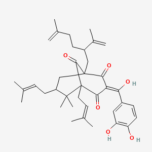 (3E)-3-[(3,4-dihydroxyphenyl)-hydroxymethylidene]-6,6-dimethyl-5,7-bis(3-methylbut-2-enyl)-1-(5-methyl-2-prop-1-en-2-ylhex-5-enyl)bicyclo[3.3.1]nonane-2,4,9-trione