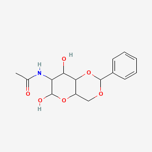 molecular formula C15H19NO6 B12316596 N-(6,8-dihydroxy-2-phenyl-4,4a,6,7,8,8a-hexahydropyrano[3,2-d][1,3]dioxin-7-yl)acetamide 