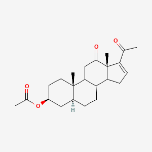molecular formula C23H32O4 B1231662 acetic acid [(3S,5S,10S,13S)-17-acetyl-10,13-dimethyl-12-oxo-1,2,3,4,5,6,7,8,9,11,14,15-dodecahydrocyclopenta[a]phenanthren-3-yl] ester 