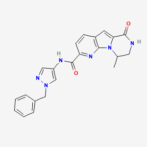 molecular formula C22H20N6O2 B12316638 N-(1-benzylpyrazol-4-yl)-13-methyl-10-oxo-1,3,11-triazatricyclo[7.4.0.02,7]trideca-2(7),3,5,8-tetraene-4-carboxamide 