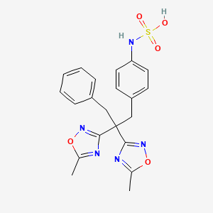 {4-[2,2-Bis(5-methyl-1,2,4-oxadiazol-3-YL)-3-phenylpropyl]phenyl}sulfamic acid